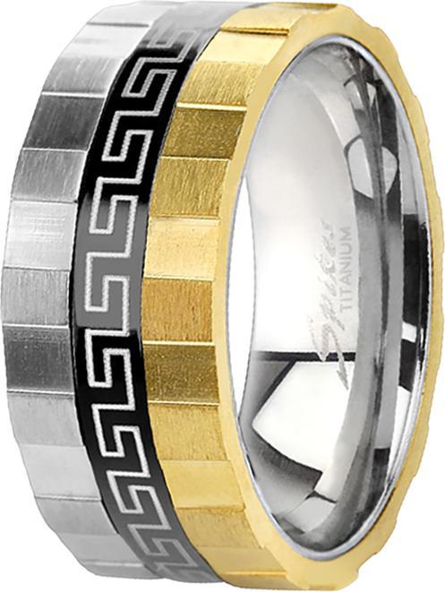 Actual product image Star Piercing Ring silver grooved with labyrinth (60, 925 Silver)