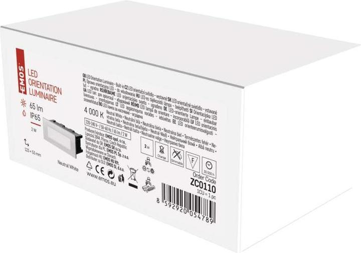 Actual product image Emos LED staircase light - recessed light 123×53 1.5W neut.white IP65 (65 lm)
