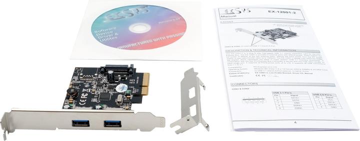 Actual product image Exsys PCIe EX-12001-2, 2 Port USB 3.1 Gen2