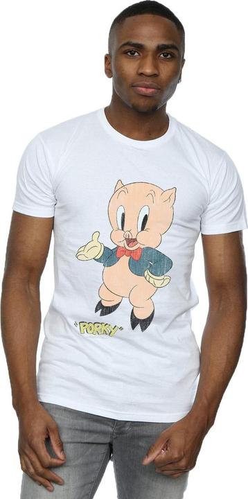 Actual product image Looney Tunes Mens Porky Pig Distressed T-Shirt (3XL)