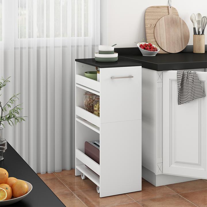 Actual product image Vicco Rivo mobile shelving unit, white/anthracite, 30 x 84.8 cm