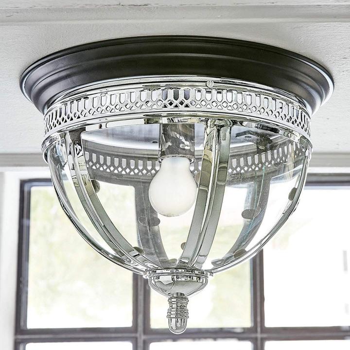 Actual product image Loberon Wall & ceiling lamp Toole silver/black (E14)
