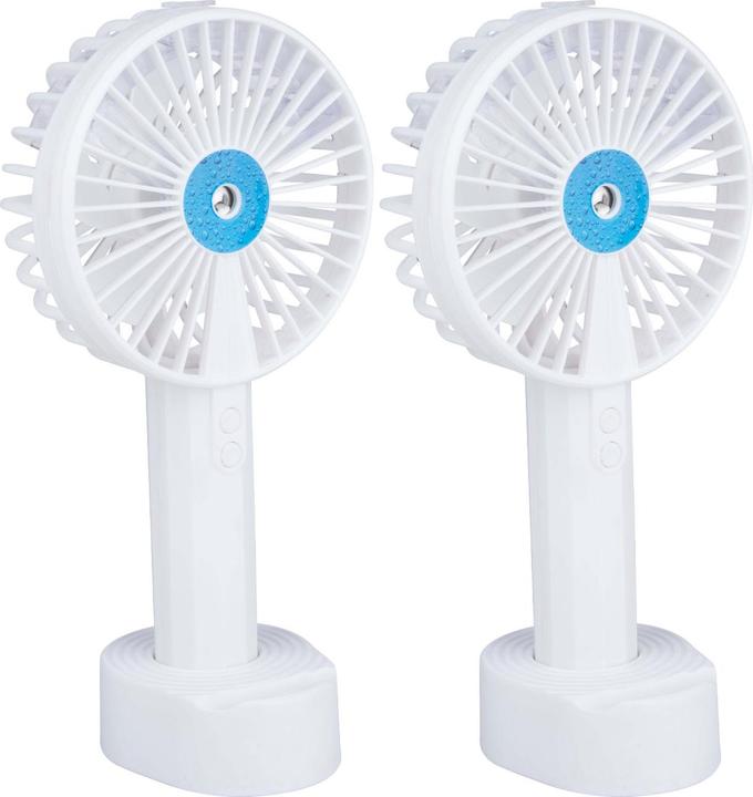 Actual product image Lifetime Air Set of 2 spray fans with Hay holder, hand fan, rechargeable battery