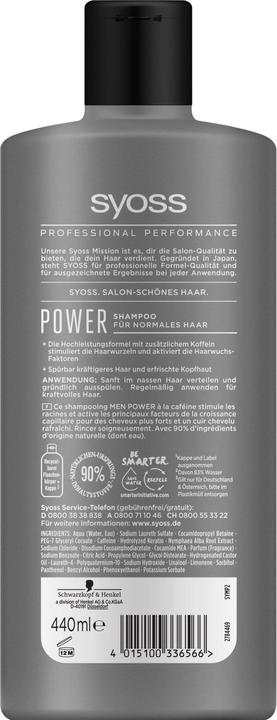Actual product image Syoss Men Power (440 ml, Liquid shampoo)