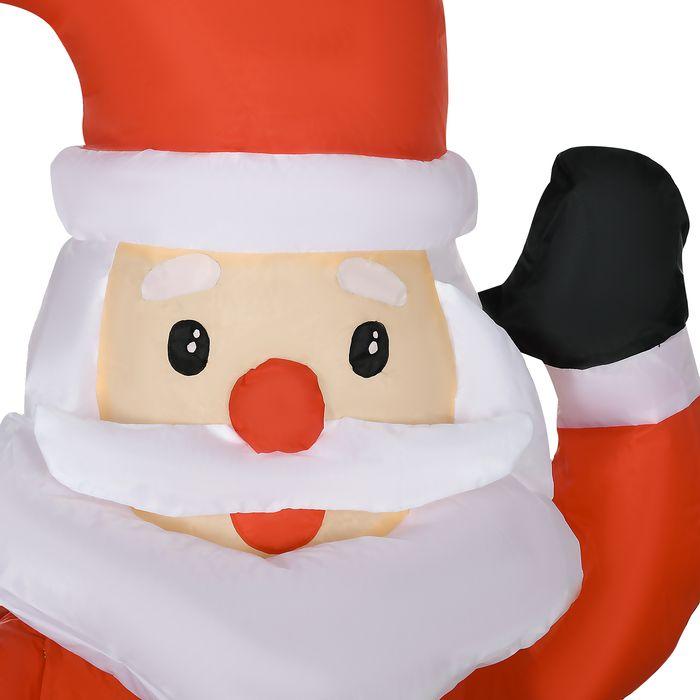 Actual product image Swisshandel24 Aufblasbar Weihnachtsdeko 1,22 m Weihnachtsmann mit LED-Beleuchtung Gartendeko