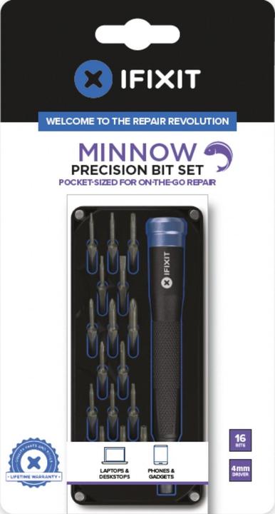 Actual product image iFixit Minnow Werkzeugset (000, 0, P5 Y000, TR8, PZ1 1x, Y0, TR10 P2, T5 TR6, T4, 2.5 mm T3)