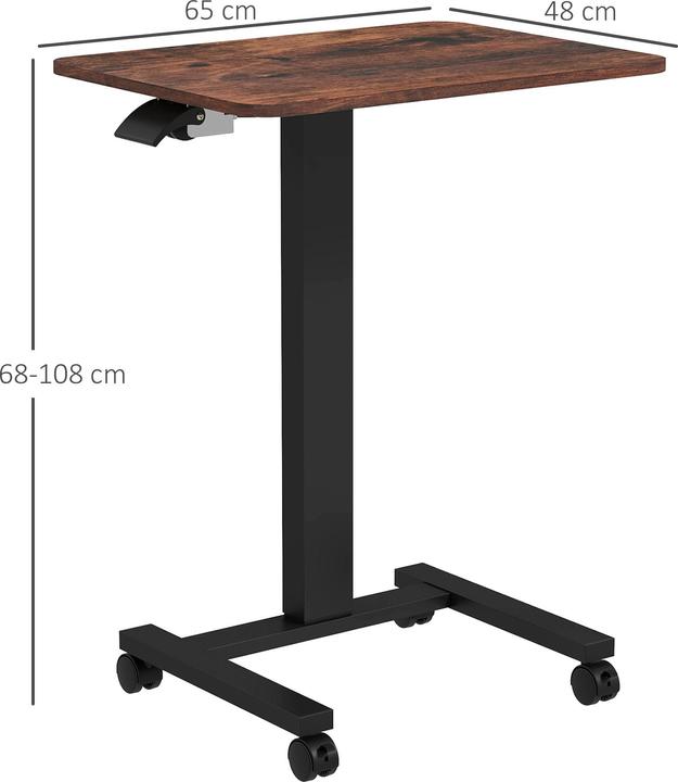 Produktbild Vinsetto Höhenverstellbarer Rolltisch mit Rollen (48 x 65 x 108 cm)