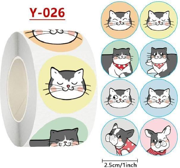 Immagine prodotto MU Classic 500 rotoli di adesivi autoadesivi con motivi di cani e gatti 2