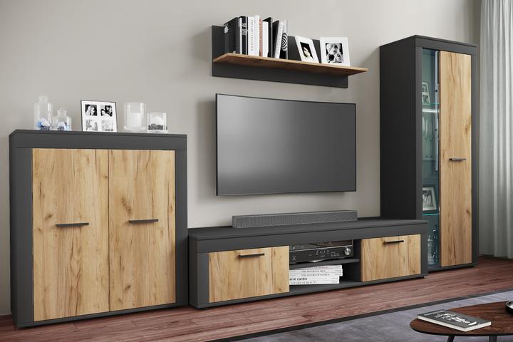 Produktbild VCM Schrank Vitrine Wohnzimmer Glas Usilo (60 x 35 x 159 cm)