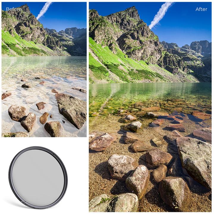 Immagine prodotto K&F Concept Filtro polarizzatore circolare 52MM Ultra-Slim 18 Rivestimenti multistrato (Serie C) (52 mm, Filtri polarizzanti)