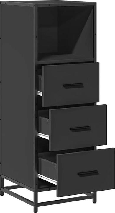 Produktbild VidaXL Badschrank Schwarz 35x37,5x100 cm Holzwerkstoff
