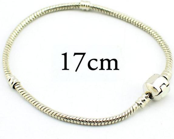 Produktbild Hermex Armband versilbert für Beads / Charms - 17cm Silbrig (17 cm, Metalllegierung)