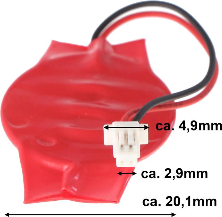 Produktbild AccuCell CMOS Batterie CR2016 mit Stecker (1 Stk., CR2016, 90 mAh)
