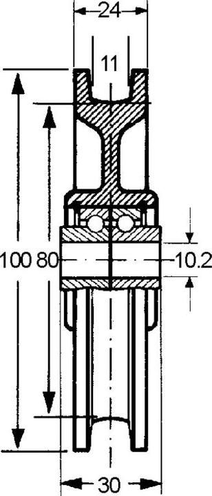Actual product image Etter Sliding gate roller 52Z/100