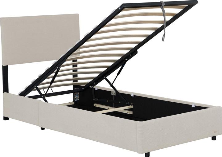 Actual product image Corium Polsterbett Juva mit Matratze und Bettkasten 90x200 cm Beige (90 x 200 cm)