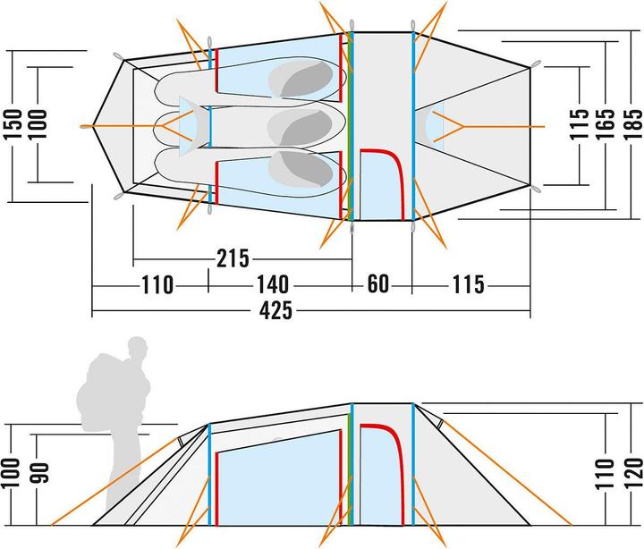 Produktbild Tatonka Grönland 3 Vent Tent (Tunnelzelt, 3.80 kg, 3 Personen)