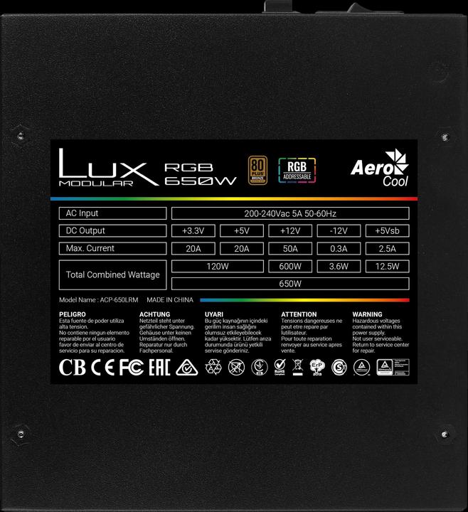 Produktbild AeroCool Lux RGB (650 W)