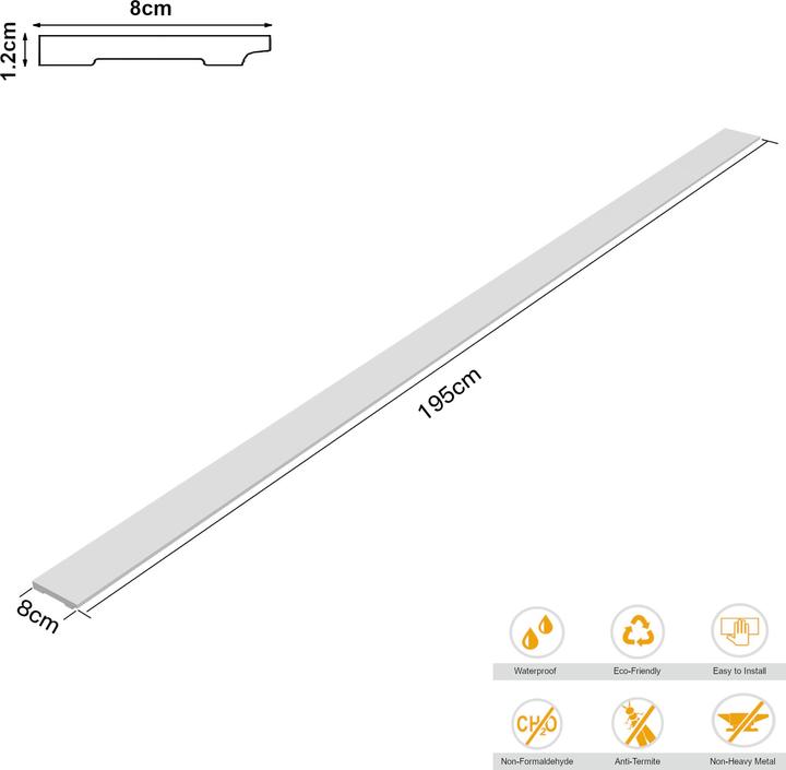 Produktbild Neu.Haus Sockelleisten Coevorden 28er Set 195x8 cm Weiss