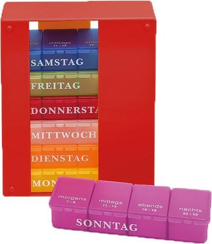 Sundo Wochen-Medikamentendosierer Care rot deutsch