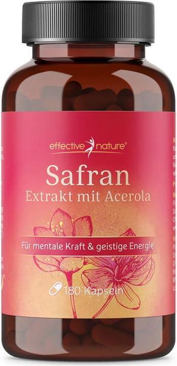 Actual product image Effective Nature Safran Extrakt mit Acerola (180 Piece, Capsules, 180 g)