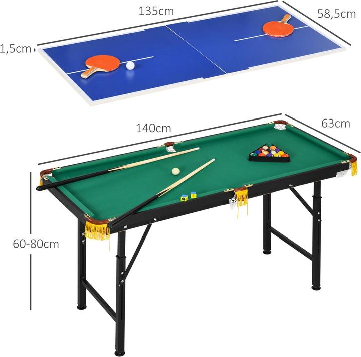 Immagine prodotto Jamb Tavolo da gioco multigioco 2in1 tennis da tavolo e biliardo