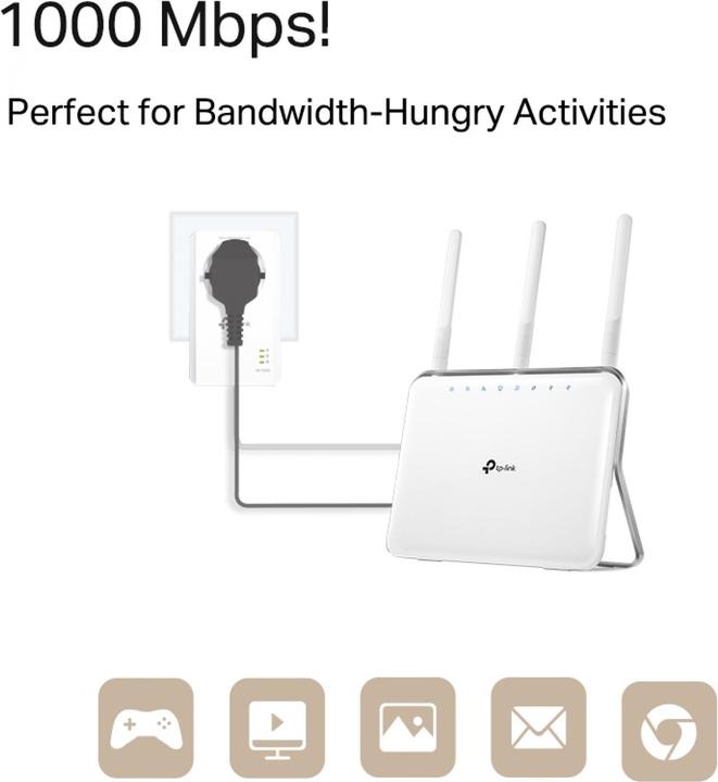 Actual product image TP-Link Powerline TL-PA7017P Kit AV1000 1-Port (1000 Mbit/s)