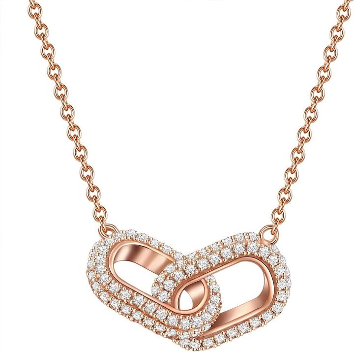 Glanzstücke München Damen Sterling Silber Zirkonia roségold 40,0 cm Basiskette + 5,0 cm Verlängerung - 26683 (Sterling Silber, 40 - 45 cm)