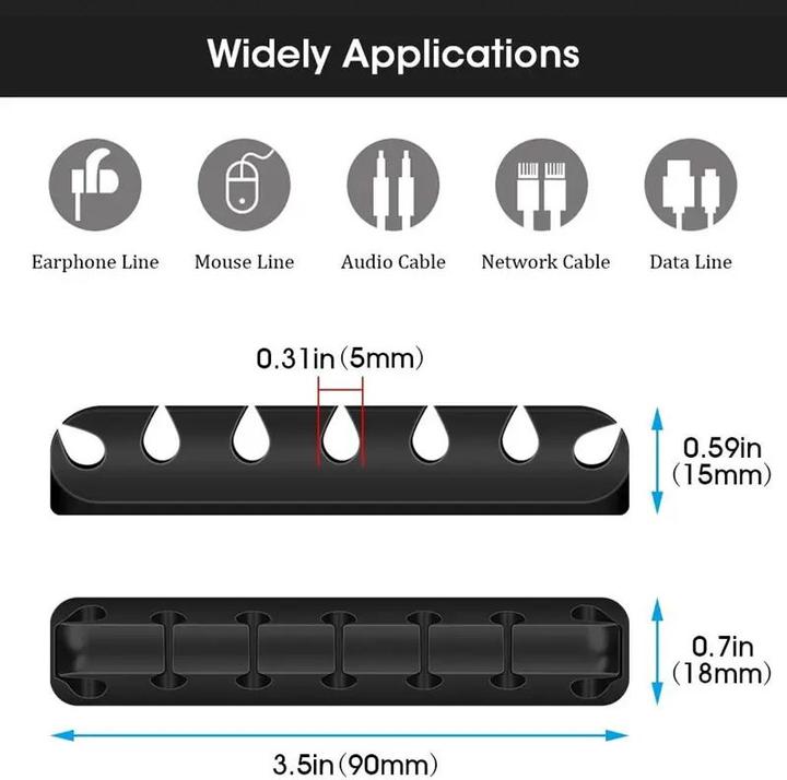 Immagine prodotto PhoneLook Morsetto per cavi in silicone a 7 canali per strisce adesive da tavolo a parete