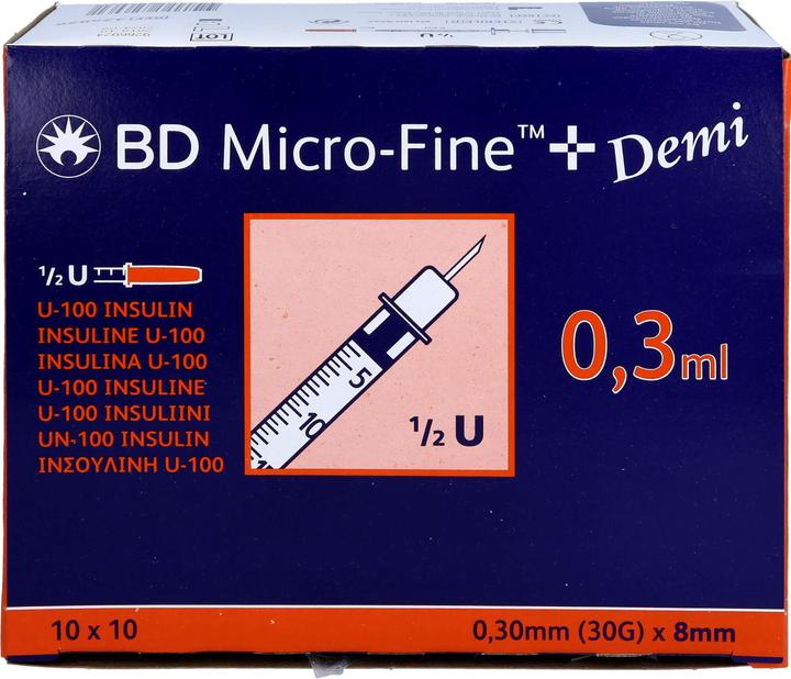 Image du produit BD U100 Seringues à insuline (Seringue d'insuline)