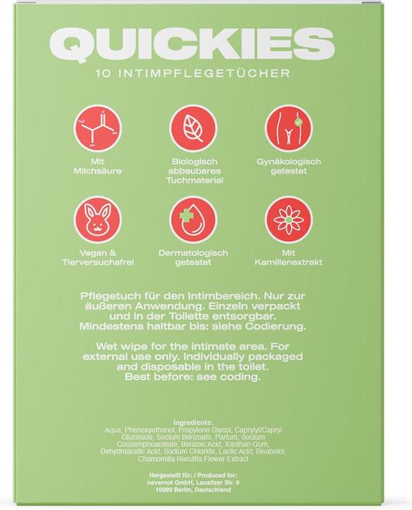 Image du produit NeverNot Quickies (275.63 ml, Lingettes intimes)