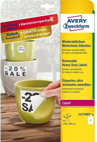 Immagine prodotto Avery Wetterfeste, wiederablösbare Etiketten