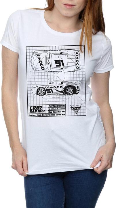 Actual product image Disney Womens/Ladies Cars Cruz Ramirez Blueprint Cotton T-Shirt (XL)