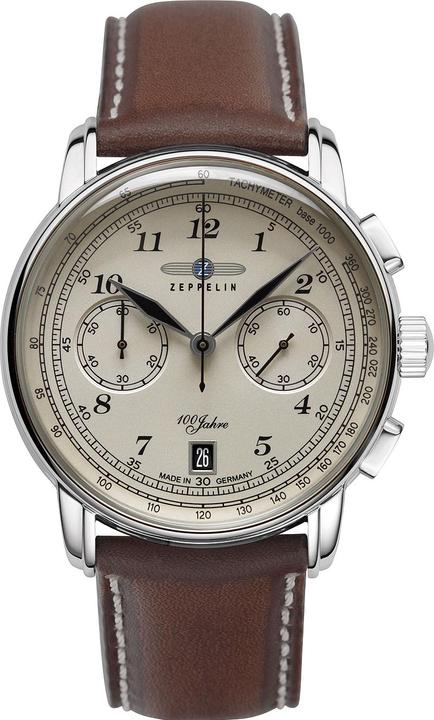 Zeppelin 7674-6 Chronograph 100 Jahre 42mm 5ATM (Chronograph, 42 mm)