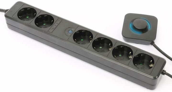 Produktbild Dayhome Steckdosenleiste mit Fussschalter SLK-F4-2/S, schwarz (6 x, CEE 7/3)