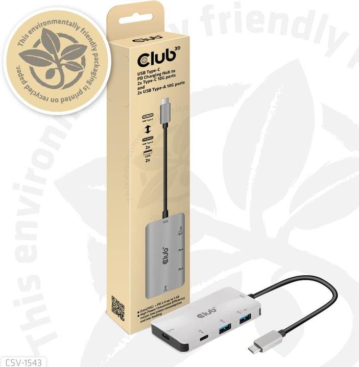 Produktbild Club 3D CSV-1543 (USB-C, 4 Ports)