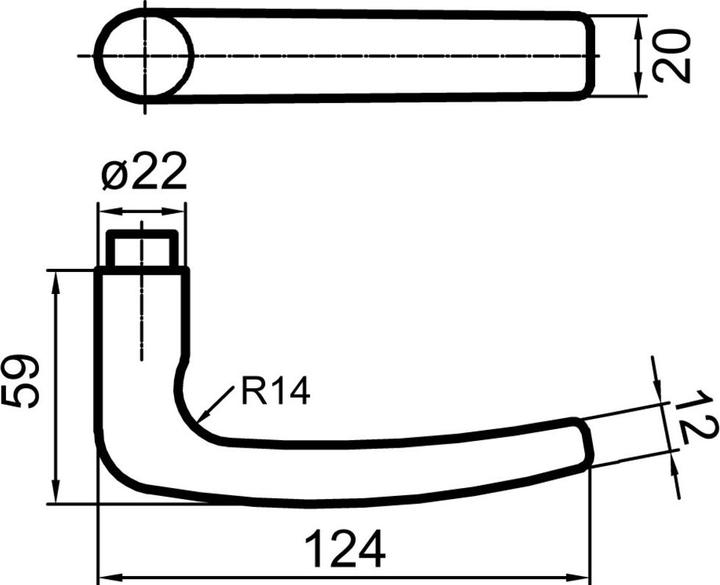 Produktbild Glutz Türdrücker 5060 Zug (Türgriff)