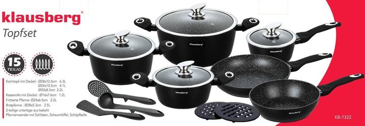 Actual product image Klausberg GRANITE POT SET 15 ELEM. KB-7322 (Pan set + pot set, Aluminium)