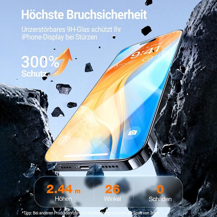 Produktbild Torras Diamond Panzerglas (1 Stück, Apple iPhone 15 Pro)