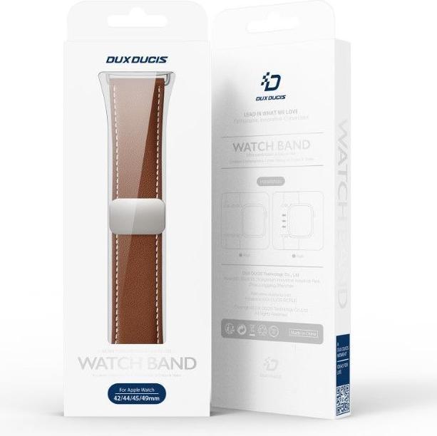 Produktbild Dux Ducis YA Armband (42 mm, 44 mm, 45 mm, 49 mm, Echtleder, Apple Watch Series 1, Apple Watch Series 2, Apple Watch Series 3, Apple Watch Series 4, Apple Watch Series 5, Apple Watch Series 6, Apple Watch Series 7, Apple Watch Series 8, Apple Watch Series 9, Apple Watch SE, Apple Watch Ultra, Apple Watch Ultra 2)
