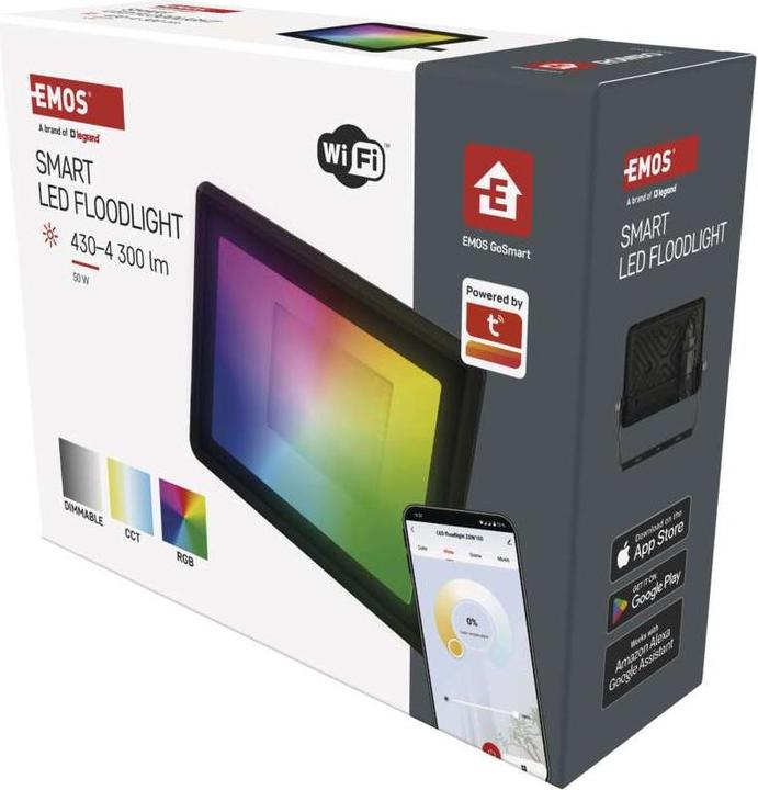 Image du produit Emos GOSMART LED Strahler 50W, 4300lm, RGB+CCT,IP65 (4300 lm)