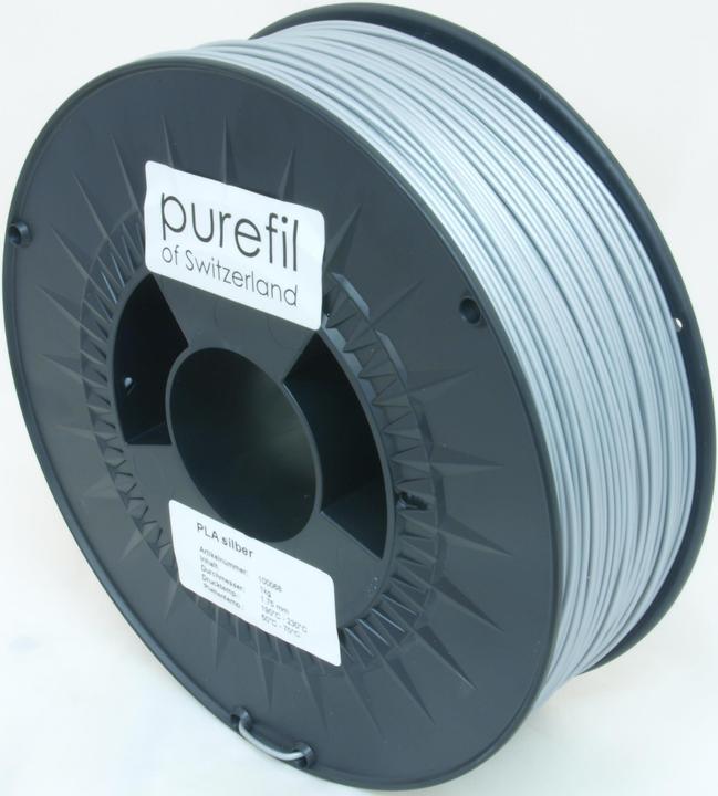 Actual product image Purefil Filament (PLA, 1.75 mm, 1000 g, Silver)