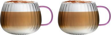 Produktbild Vialli Design Tulip Set bestehend aus zwei Gläsern mit rosa Henkel 350ml