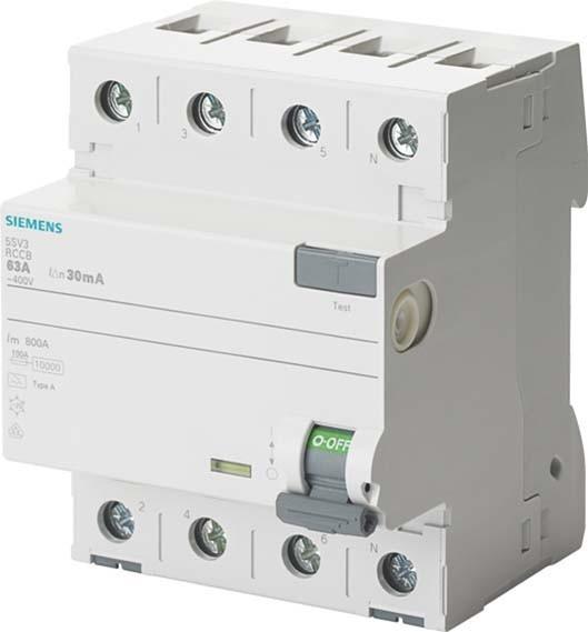 Image du produit Siemens RCCB Type A 40A 3+N-pole 30mA 400V 4mW