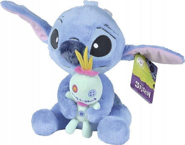 NoName Simba 6315877004X06 Disney Stitch met Scrump 25 cm Officiële gelicentieerde knuffel, zachte cha (25 cm)