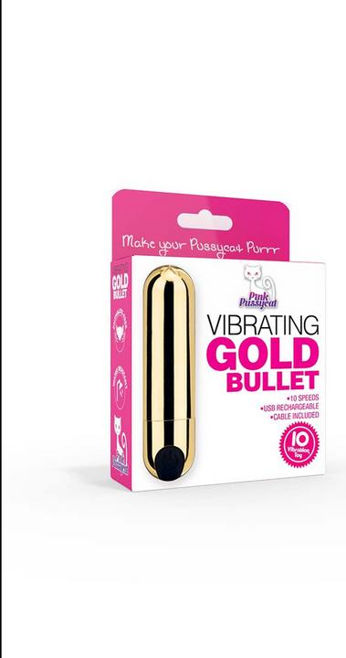 Actual product image Pink Pussycat Vibrating Gold Bullet