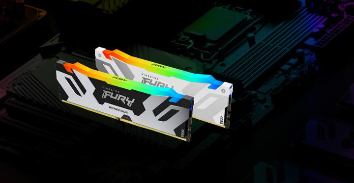 Image du produit Kingston D5 16GB 6000-32 Renegade RGB wh KFY XMP (1 x 16GB, 6 MHz, RAM DDR5, DIMM)