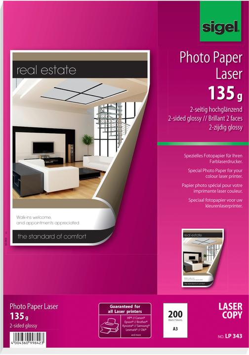 Produktbild Sigel Laser Fotopapier (135 g/m², A3, 200 x)