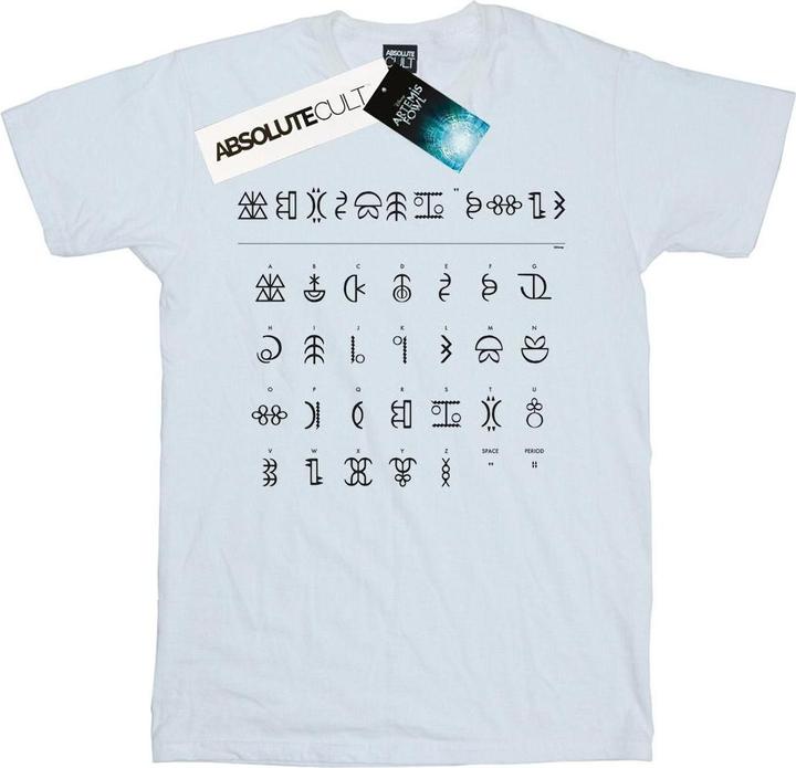 Disney Artemis Fowl Gnommish Alphabet Baumwolle Boyfriend TShirt