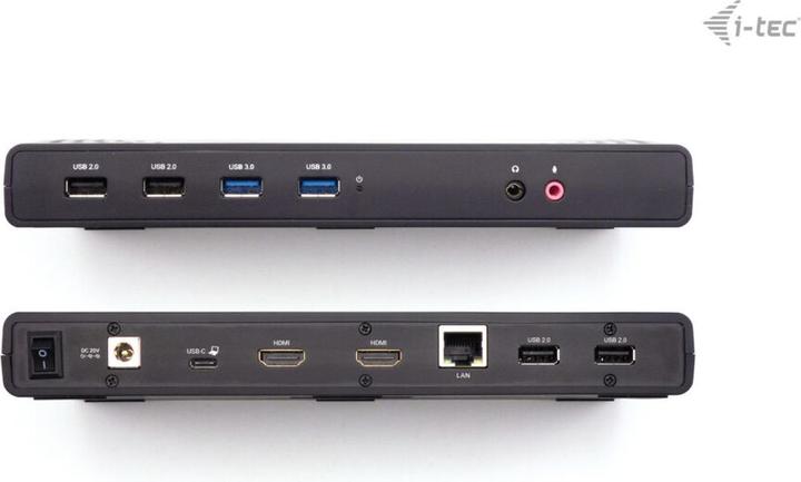 Actual product image i-tec USB 3.0 / USB-C / Thunderbolt Dual Display Docking Station + Power Delivery 100W (USB-C, 12 Ports)