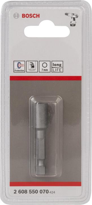 Produktbild Bosch Professional Zubehör Steckschlüssel, 50 x 7 mm, M 4, mit Magnet (7 mm)